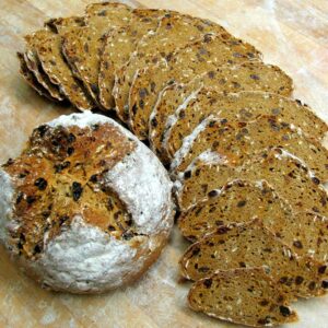 bennisons-bakery-st-patricks-day-soda-bread Picture of a loaf and slices of soda bread