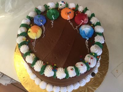 choco Cake decorated with balloons